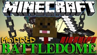 AIRSHIP (AIRPLANE) in Minecraft MODDED BattleDome (Archimedes Mod) Part 2 of 3