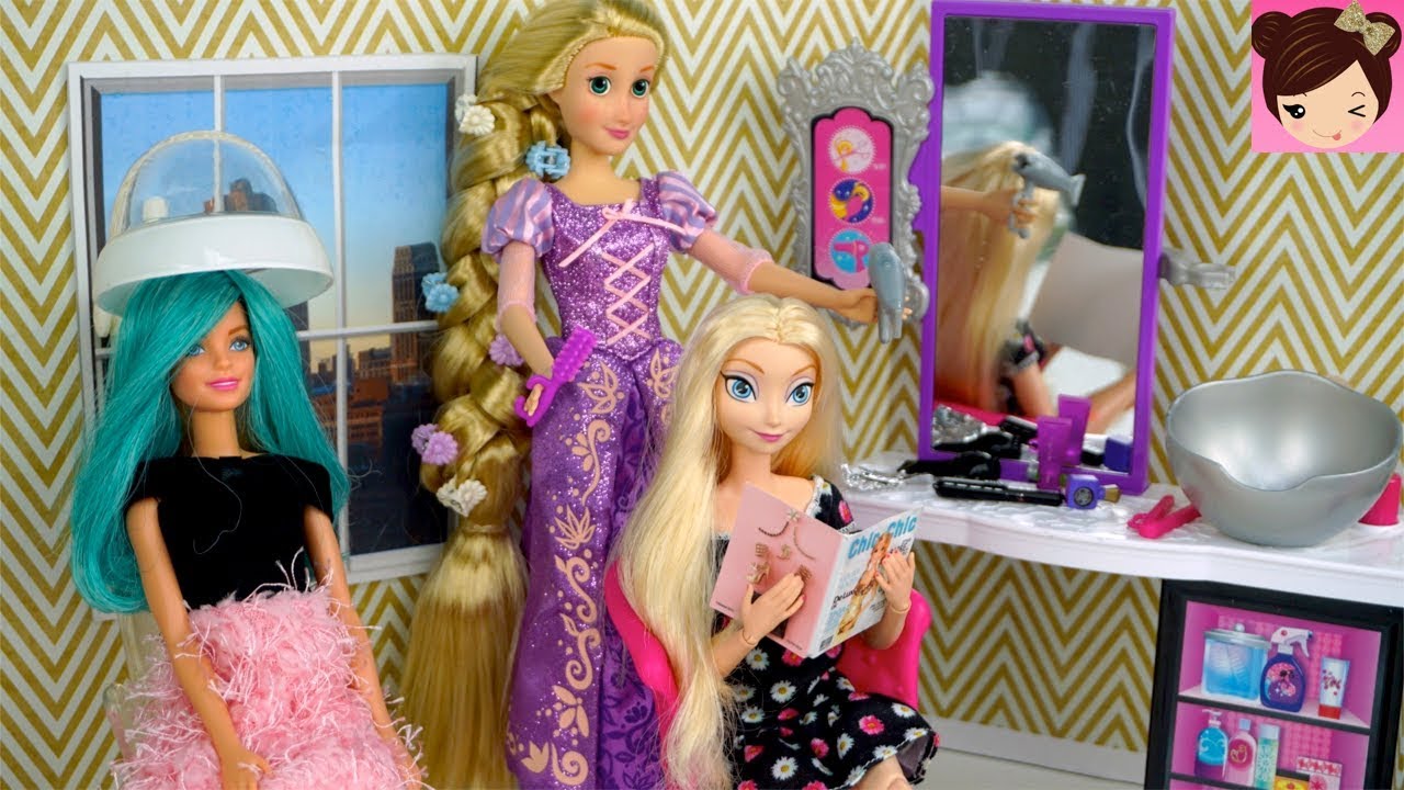 Barbie Hair Salon Pretend Play Dolls Hairsalon Hairwash Haircut