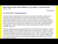 WORLD BANK BANKSTERS SCAM EXPOSED KAREN HUDES 2011 SWISS STUDY=GREED & CORUPTION MASSIVE SCALE
