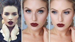 Glam Fall/Autumn Makeup ♡ Bold Dark Red Lips - Shaaanxo