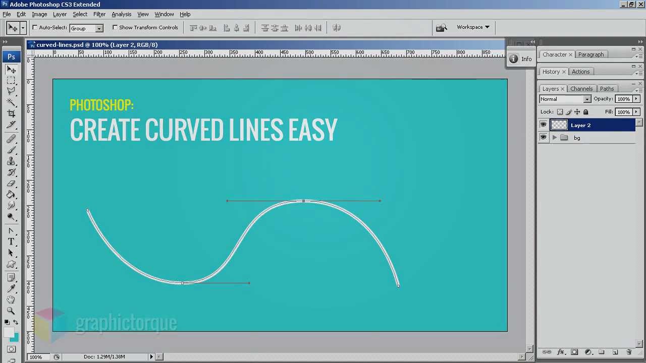 How to Draw Curved Lines in Photoshop - YouTube