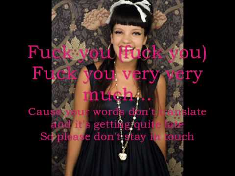 Lily Allen Fuck You Lyrics Youtube