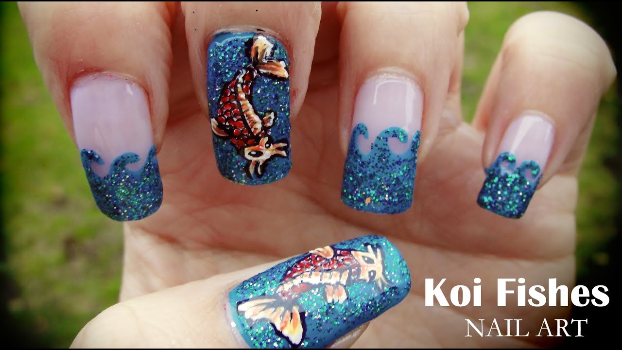 9. Elegant Koi Fish Nail Art - wide 3