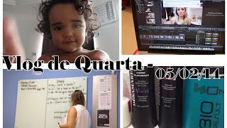 VLOG de Quarta Feira   Vida de Blogueira, Bia agitada, Ingles, tratamento capilar  conv