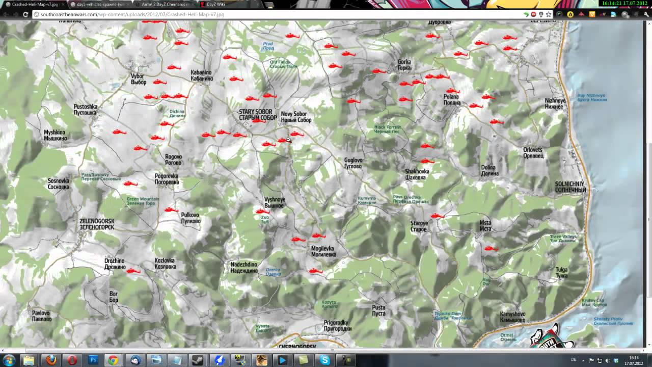 DayZ Maps - Karten für Fahrzeuge und Heli-Absturzstellen ! - YouTube