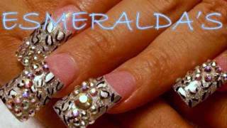 Unas Acrilicas Estilo Sinaloa Con Rhinestones Nails Rialto Hawaii ...