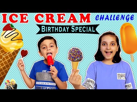 ICE CREAM CHALLENGE | #Funny #Blindfold Challenge Eating Happy Birthday Aayu and Pihu Show