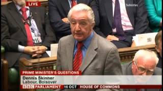 Dennis Skinner talking about Atos at PMQ's 16/10/2013