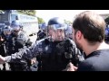 Manifestantes dão um olé na Tropa de Choque