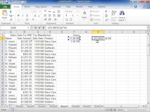 Excel 2010 Convert Hours from Standard Time Format to a Decimal Number ...