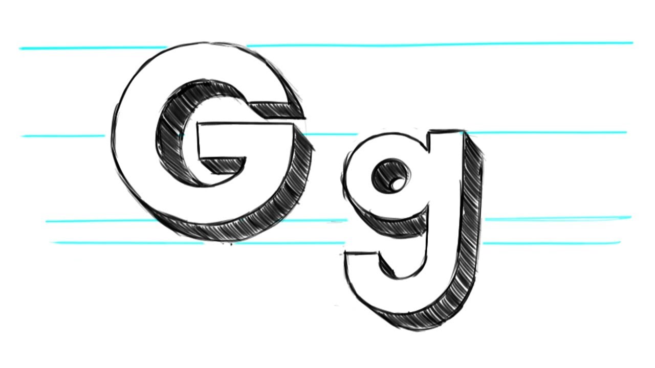 How to Draw 3D Letters G - Uppercase G and Lowercase g in 90 seconds