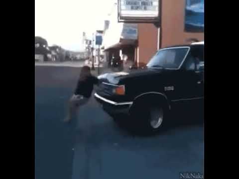 Funny car jumping