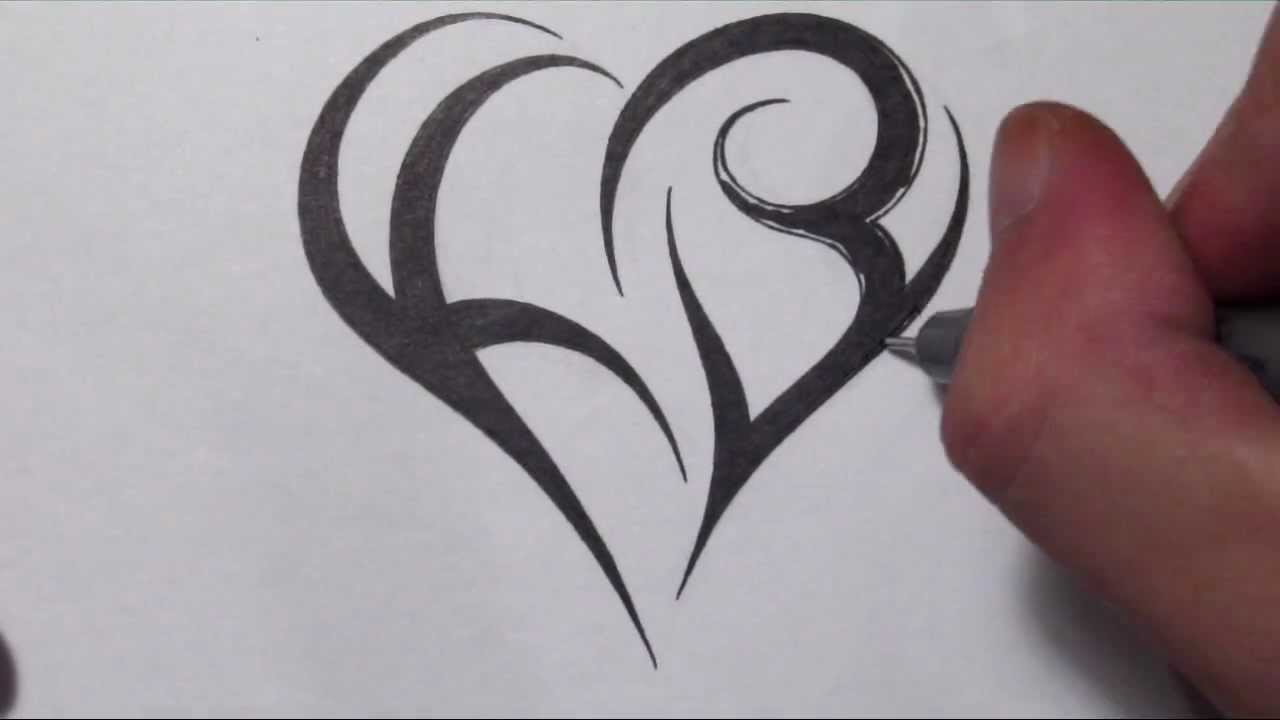 How To Create a Heart Using Letters - Tribal Initials Tattoo Design ...