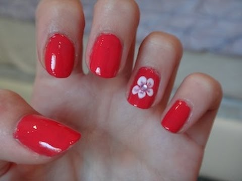 Easy Flower Nail Design! - YouTube