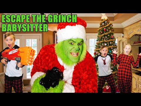 Escape the Babysitter! The Grinch Babysitter Showdown! Escape the Room to Save Christmas !