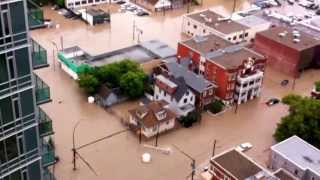 Stampede grounds and Macleod trail, Calgary downtown flooding.