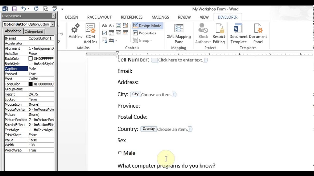microsoft office forms