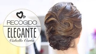 Recogido elegante de novia para cabello corto | Paso a paso