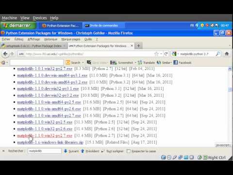 Installation Matplotlib sous Windows XP (Python 2.7) - YouTube