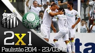 Santos 2 x 1 Palmeiras - Gols - Paulistão 2014 (23/03/14)