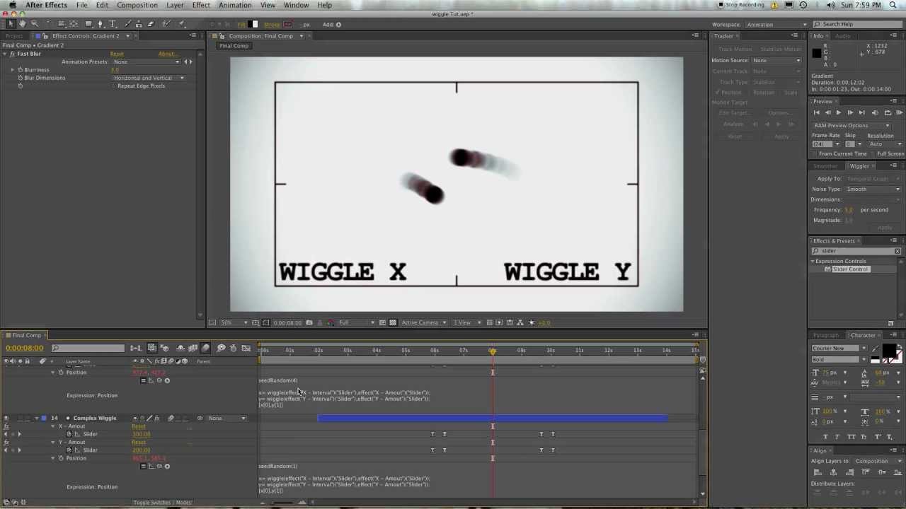 light flicker wiggle expression after effects
