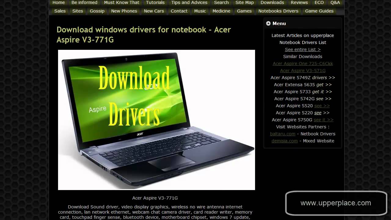 Download drivers for windows 7 for notebook Acer Aspire V3-771G ...