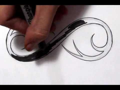 Drawing a Cool Infinity Symbol Tattoo Design - Quick Sketch - YouTube