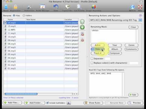 File Renamer for Mac - Rename mp3/mp4 files using ID3 tags - YouTube