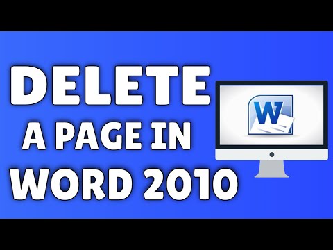 how to delete a page in microsoft word 2010