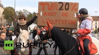 Французы оспаривают повышение налогов верхом на лошадях и пони