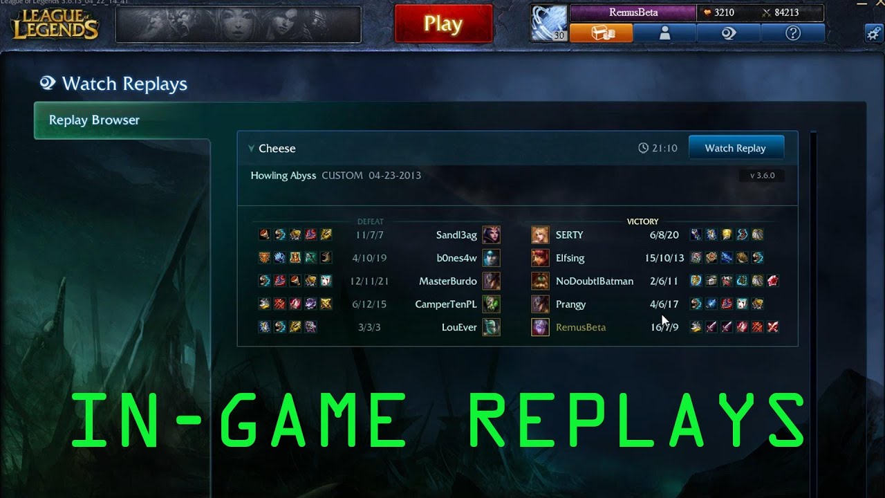 league replays the lol replay