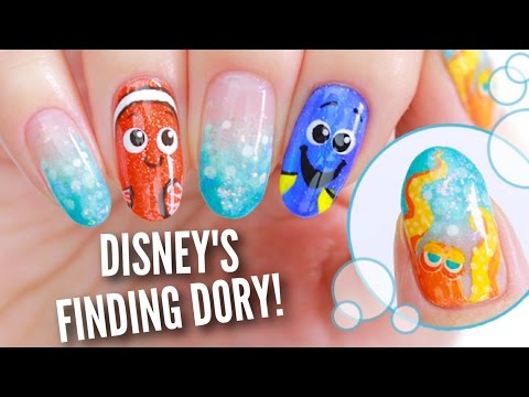 Морской маникюр для любителей Disney и приключений рыбки Dory