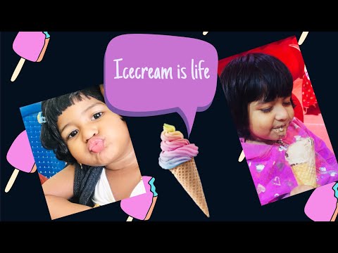 Baby doll funny stress buster video. Eating ice cream and sleeping Indian kid.