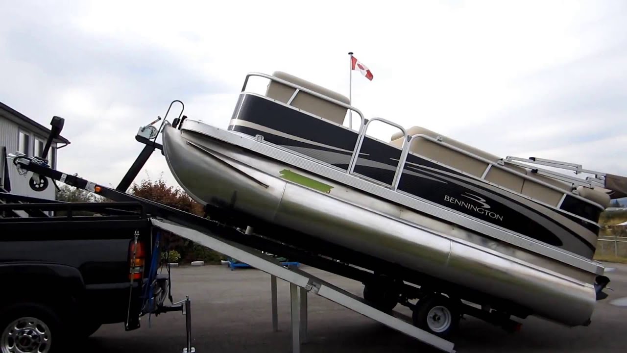How To Load A Pontoon Boat On Top Of A Truck YouTube