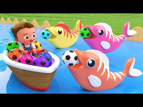 Soccer Balls Fish Wooden Tumbling Slides Toy 3D Little Baby Fun Learning Colors for Children Kids