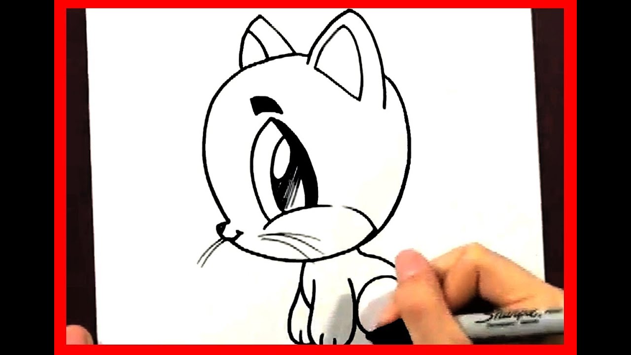 Cartoon Cat Drawing Easy For Kids - art-leg