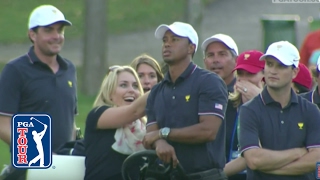 Tiger Woods and "Sammy" the squirrel