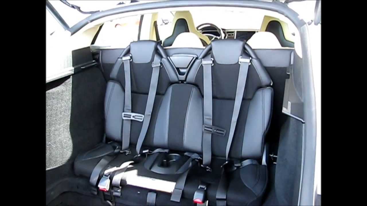 how to fold down tesla model s jump seats demonstration rear seats
