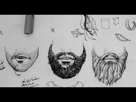 Pen and Ink Drawing Tutorials | How to draw beards and facial hair