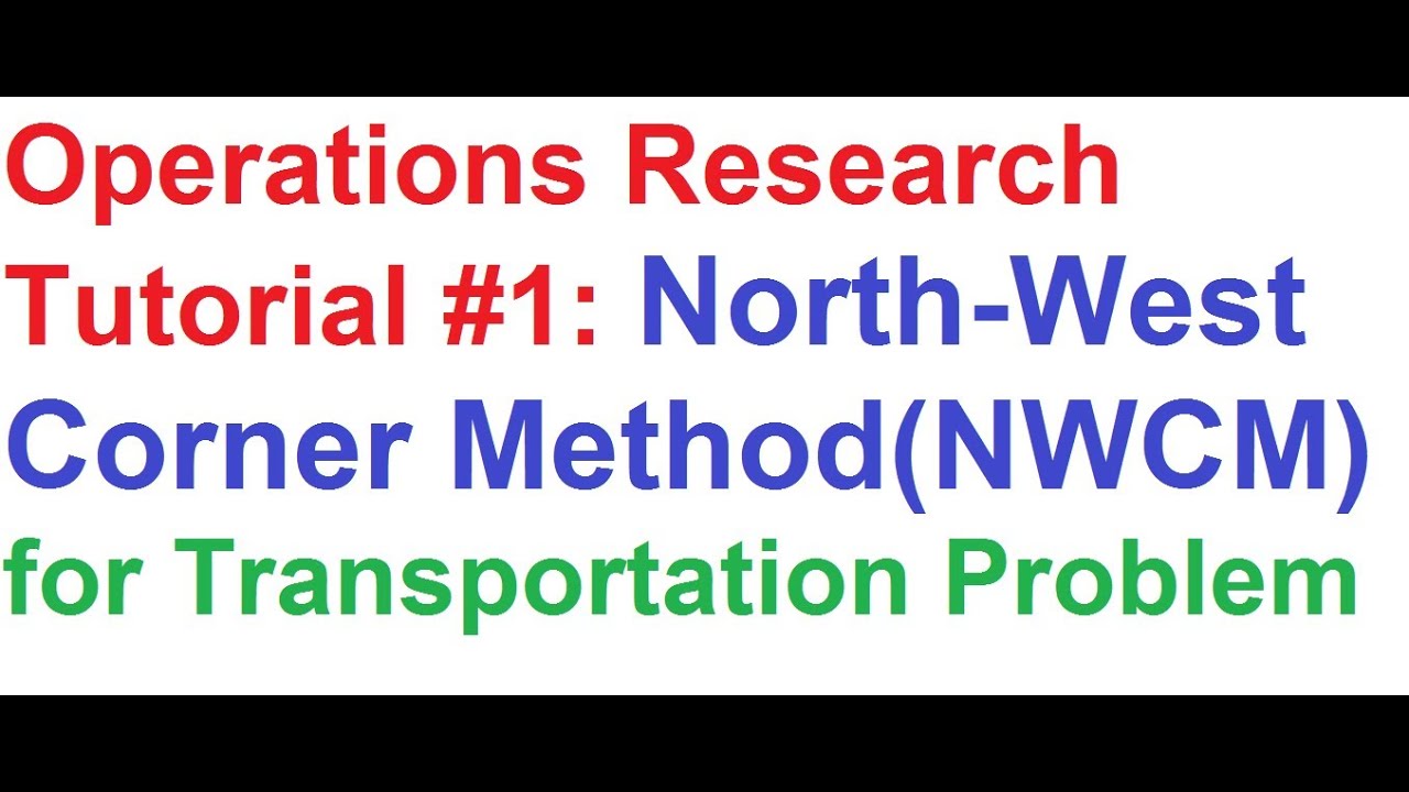 transportation problem in operational research
