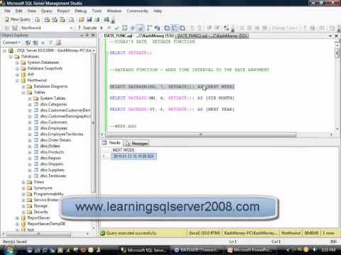 ... Tutorial - SQL DATE Functions like GETDATE, DATEADD, CONVERT - YouTube