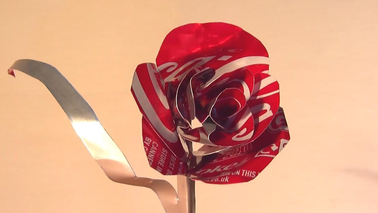 How to Make Coke Can Rose - Valentines Day Gift - YouTube