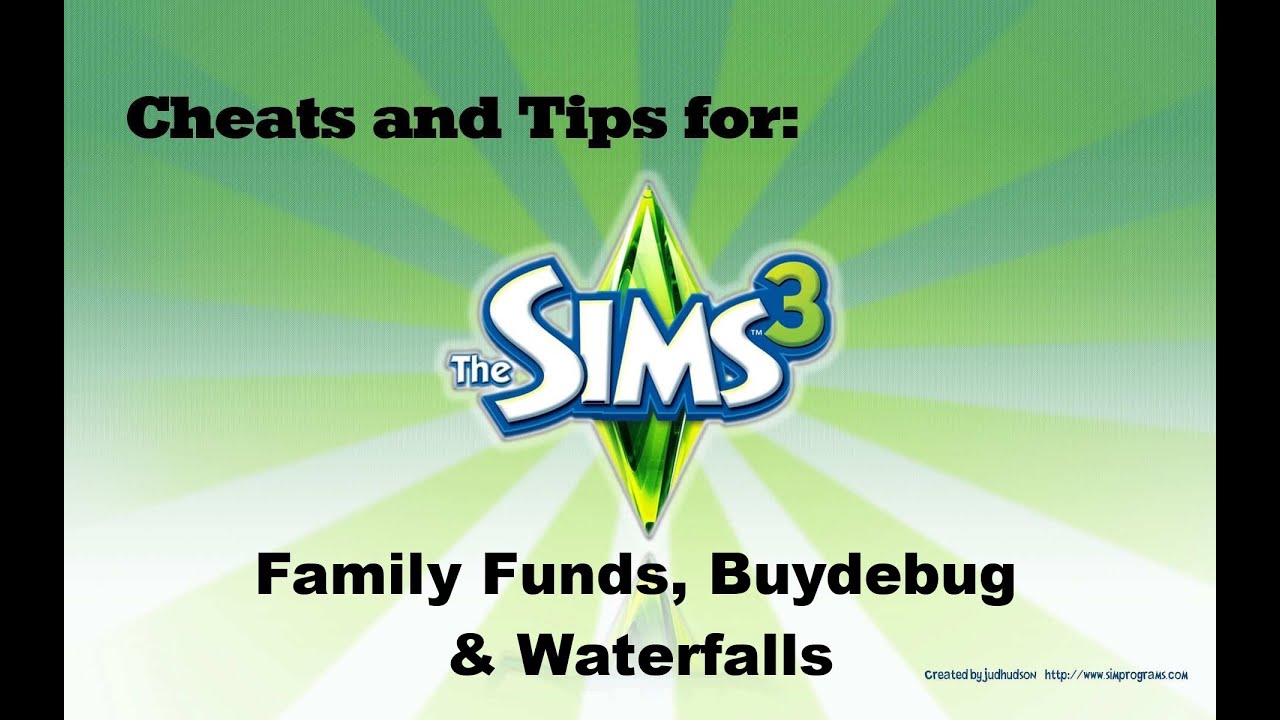 Sims 3 | Family Funds, Buydebug & Waterfalls - YouTube