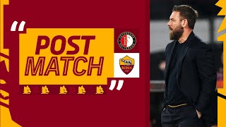 “Prestazione positiva in uno stadio molto caldo” | DANIELE DE ROSSI AL TERMINE DI FEYENOORD-ROMA