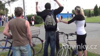 České Budějovice - Pochod proti romům - Zákrok Policie - 6.7.2013