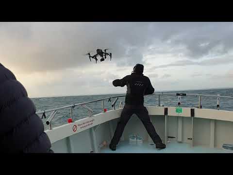 Maritime Drone Operations Near The Eddystone Lighthouse