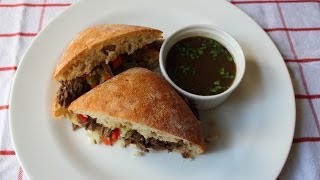 Chicago Italian Beef Sandwich "Stew Meat Edition" - Stewed Italian Beef Sandwich