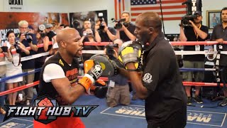 Floyd Mayweather vs Canelo Alvarez: Floyd Mayweather Mitts and Jump Rope Workout