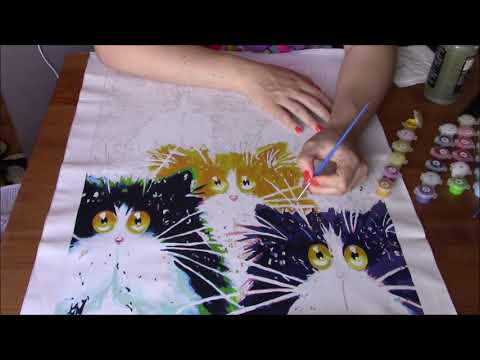 Paint by numbers Timelapse Cute Fluffy Cats with funny cat quotes