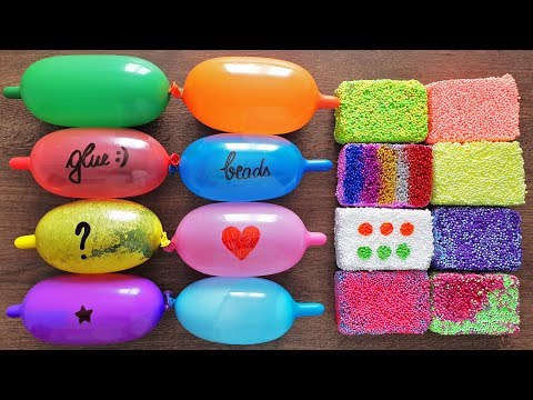 Making Slime with Funny Balloons and Foam Bricks